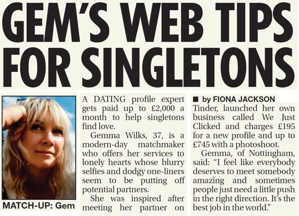 Gemma's top tips for singletons in the Daily Star - 28 December 2021