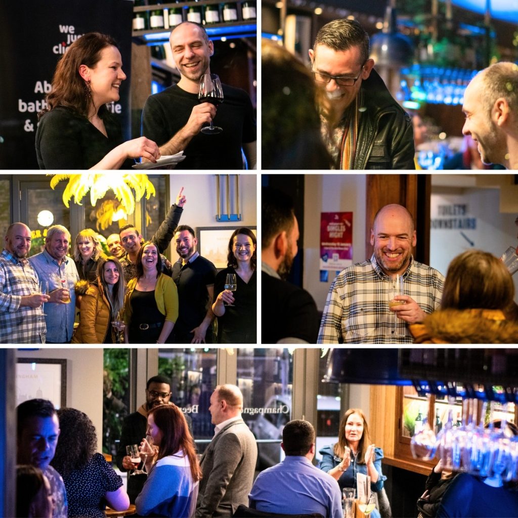Montage of photos from a Singles Night